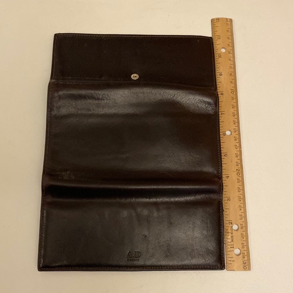 Vintage Women’s Tuscany Leather Adriano Leather Wallet Document 2 Tone Black/Tan - Picture 4 of 16